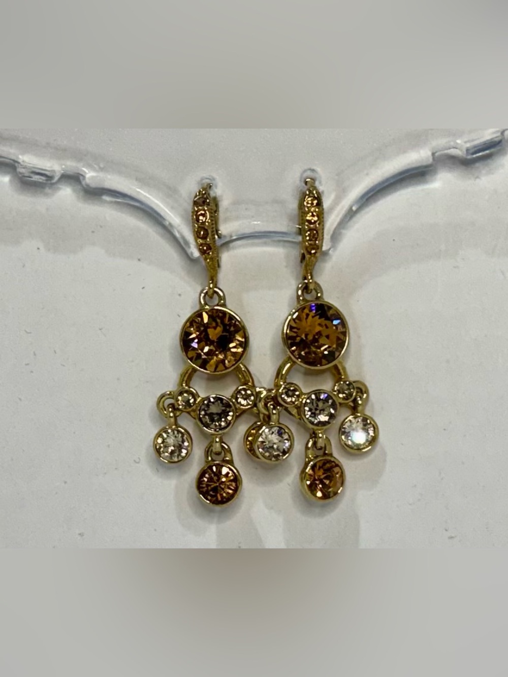 Givenchy Gold-Tone Crystal Drop Earrings - Picture 4 of 7